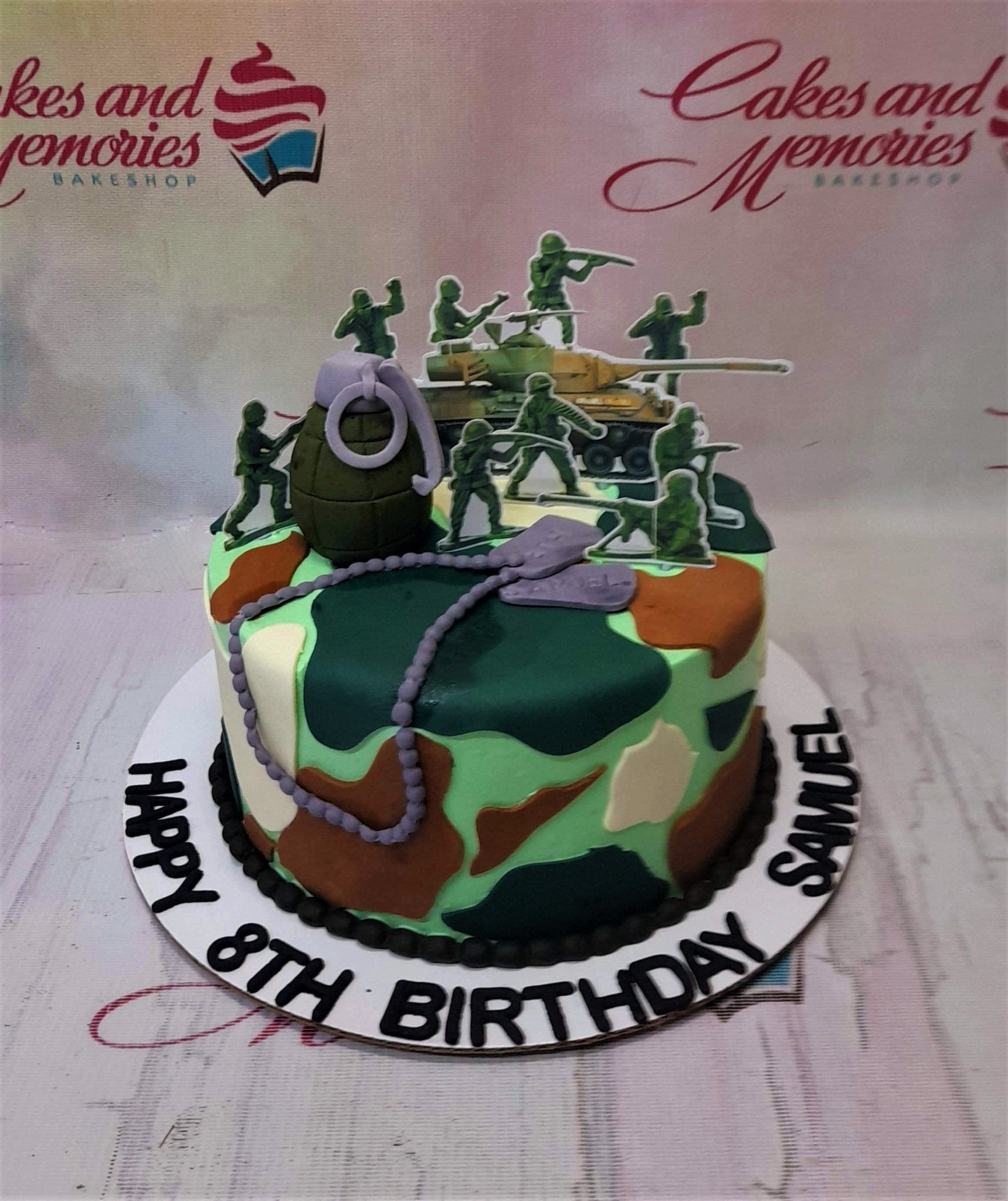 Military decorated cake