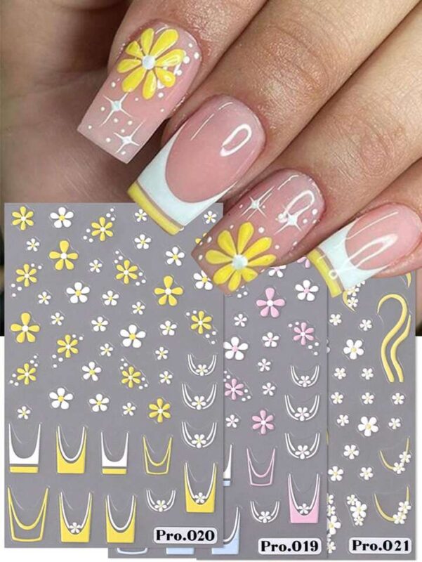 Yellow Decorated Nails