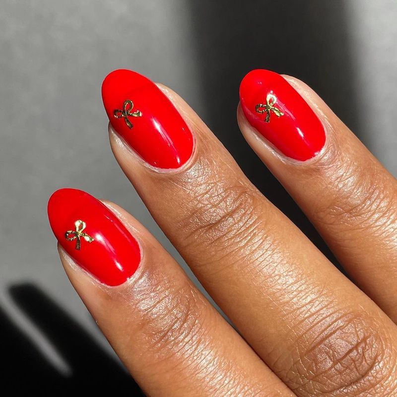 Red Decorated Nail