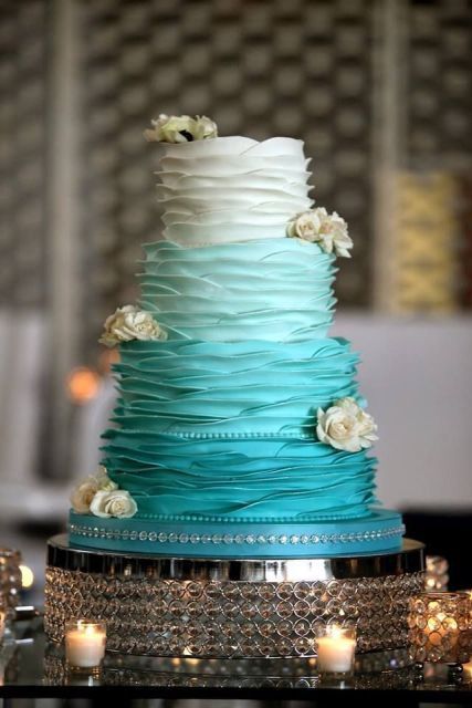 Tiffany Blue Decorated Cake