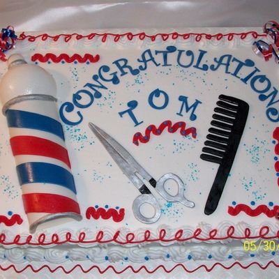 Barber Shop Decorated Cake