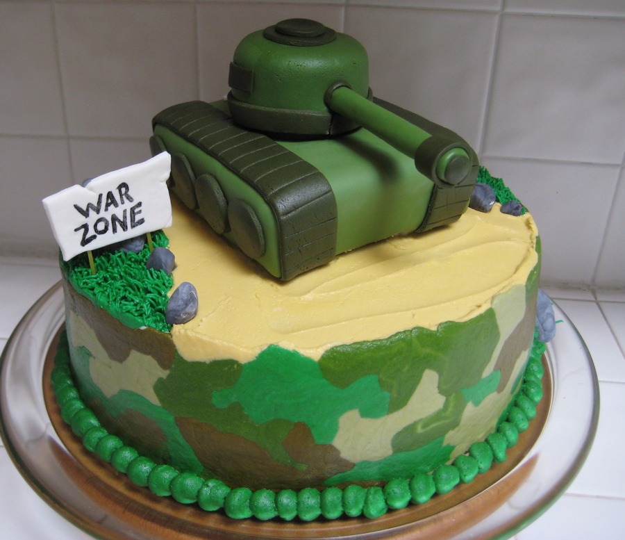 Camouflage Decorated Cake