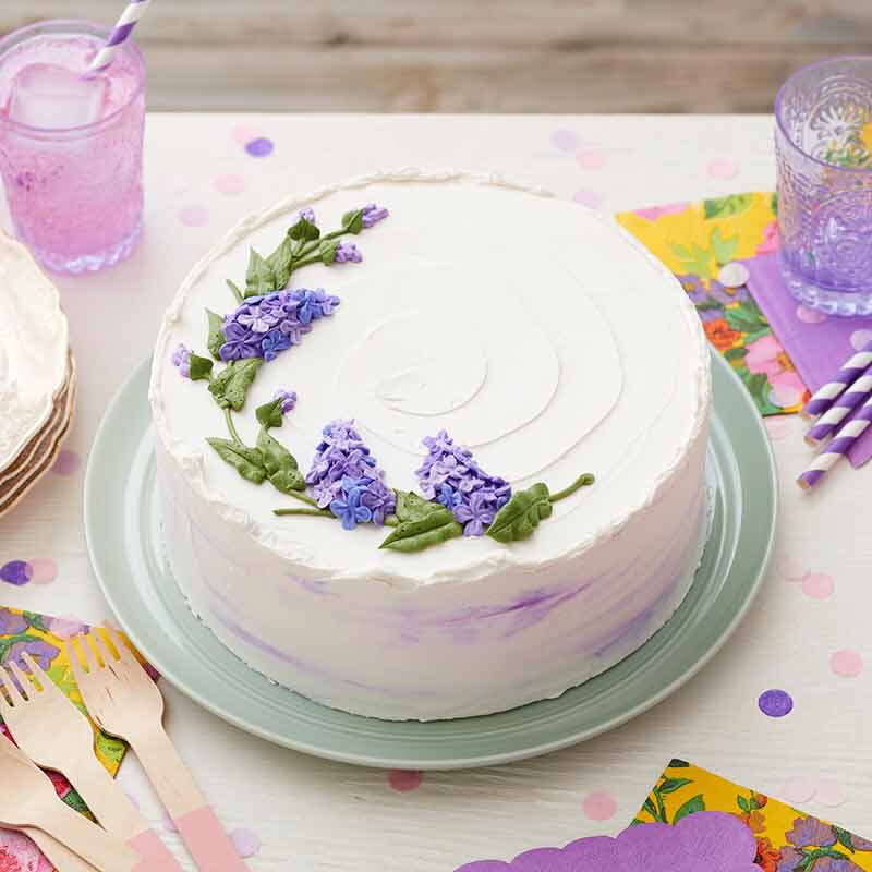 Lilac Decorated Cake