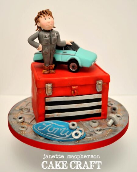 Mechanic Workshop Decorated Cake