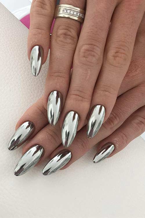 Silver Decorated Nail