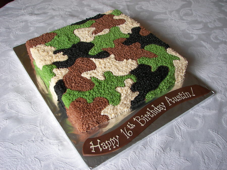 Camouflage Decorated Cake