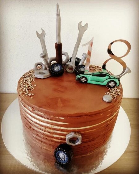 Mechanic Workshop Decorated Cake