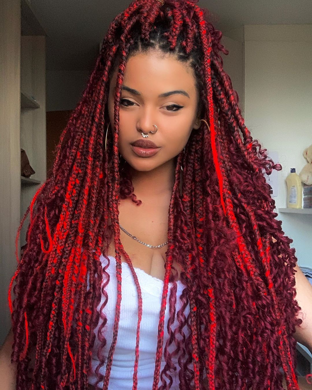 Box Braids Vermelho