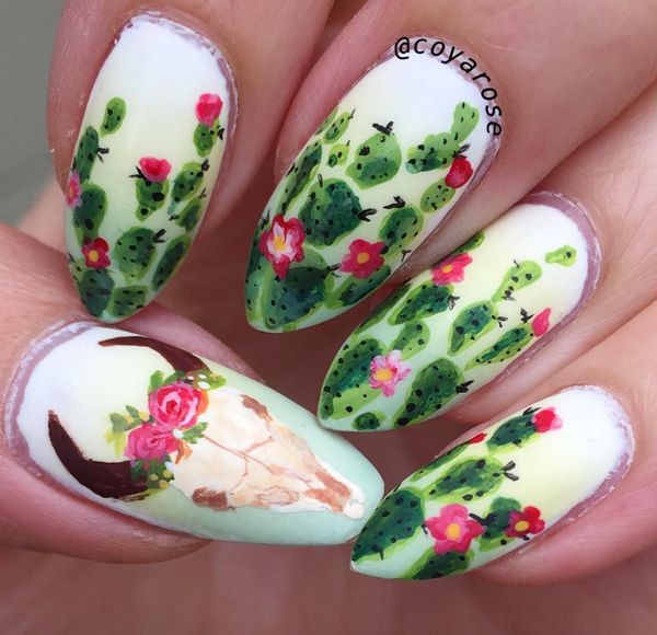 Cacti Decorated Nail