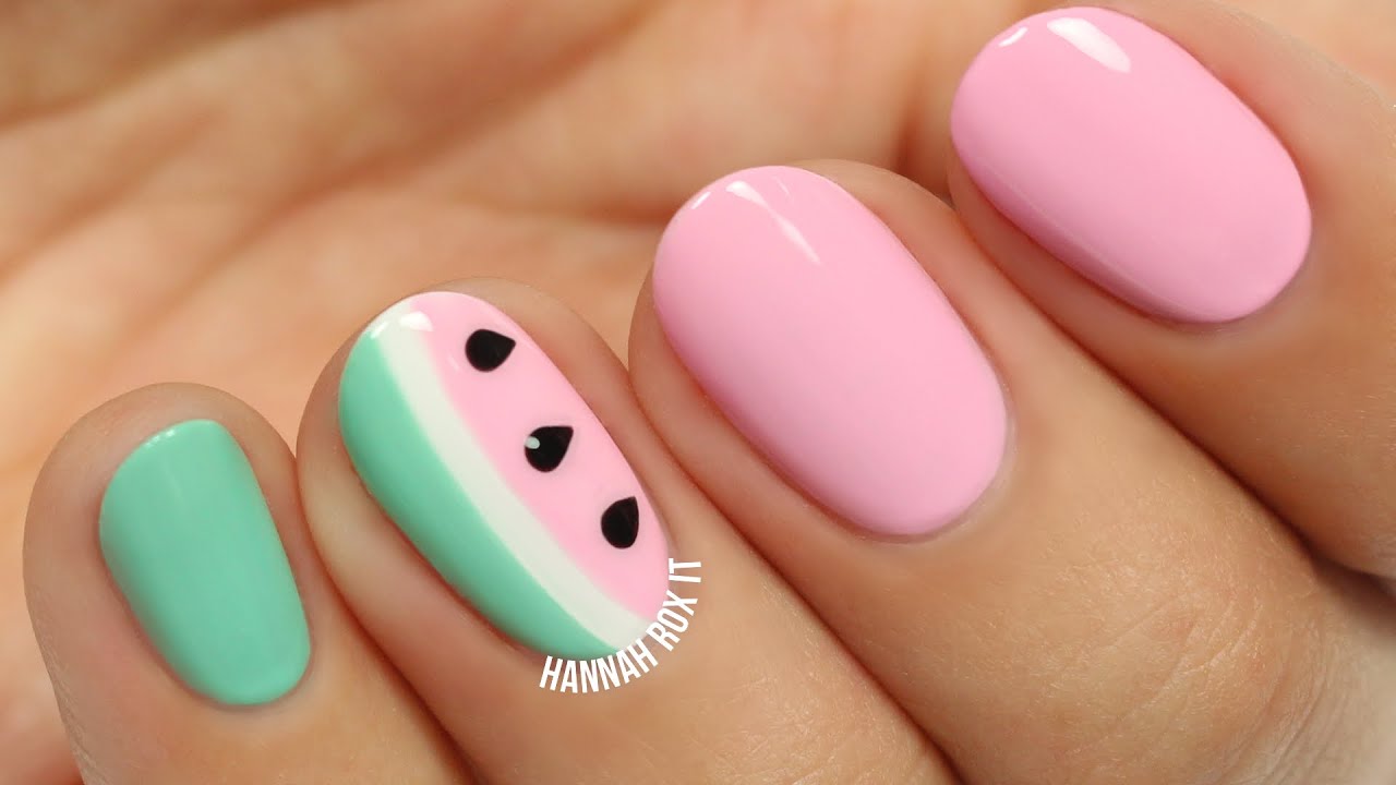 Watermelon Decorated Nail