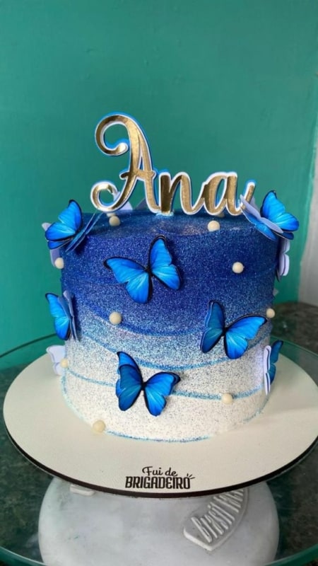 blue feminine cake