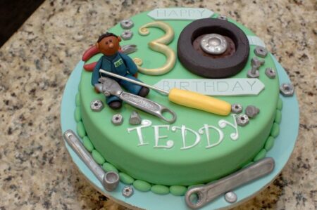 Mechanic Workshop Decorated Cake