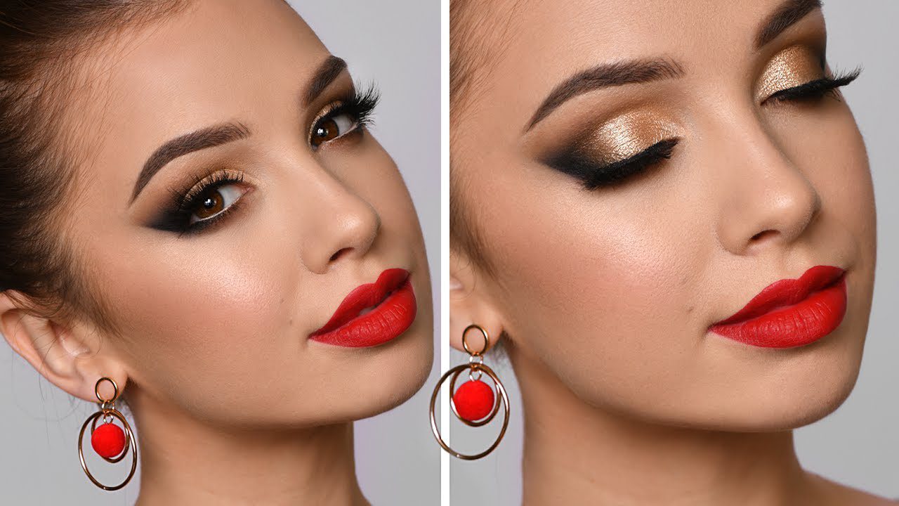 Makeup With Red Lipstick