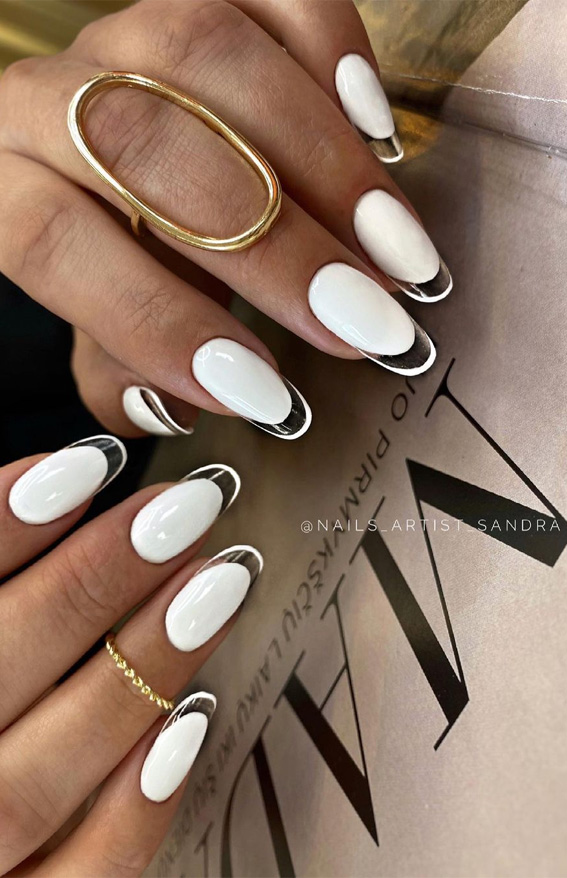 White Decorated Nail