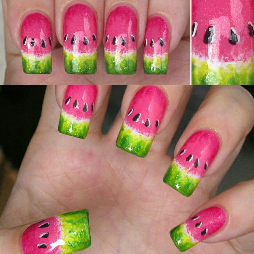 Watermelon Decorated Nail