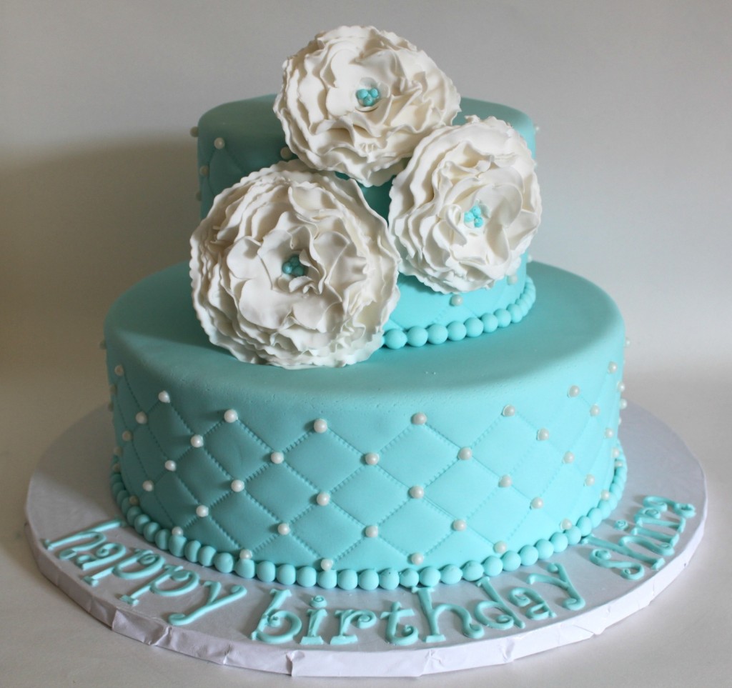 Tiffany Blue Decorated Cake