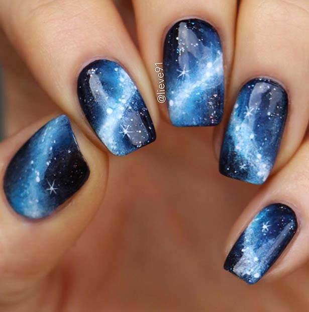 Galaxy Decorated Nail