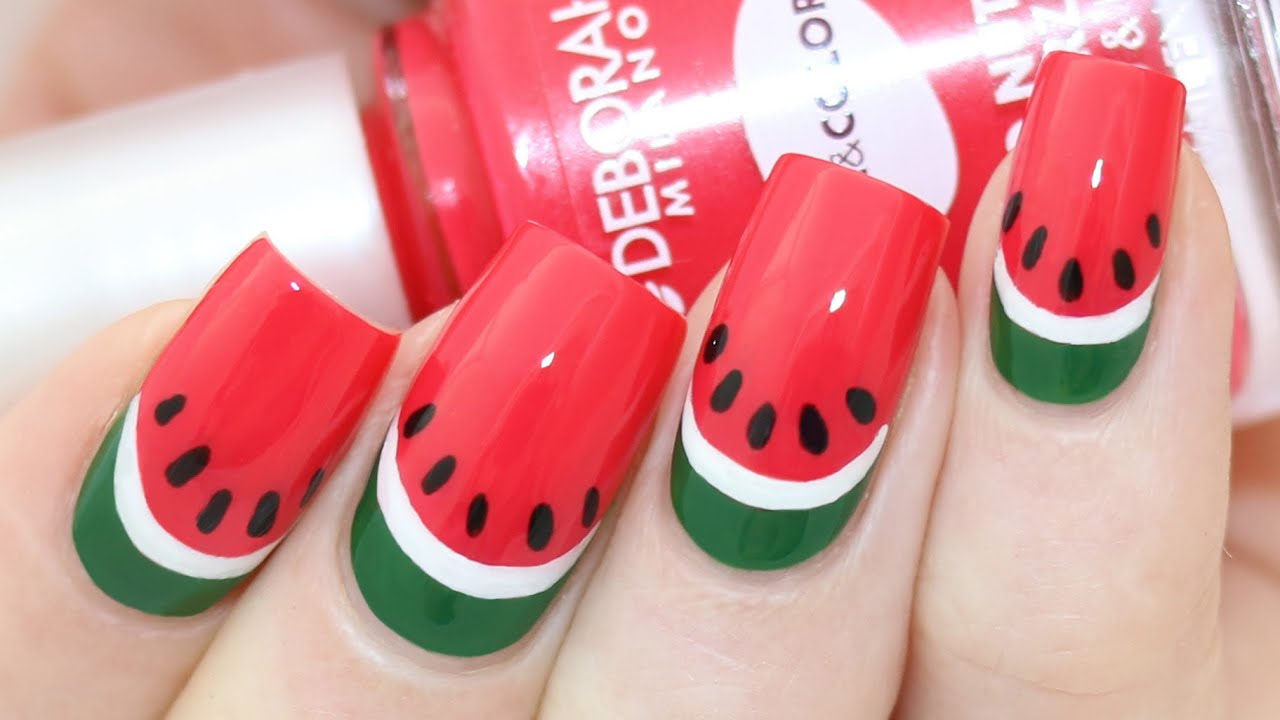 Watermelon Decorated Nail