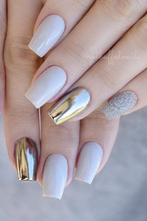 Silver Decorated Nail