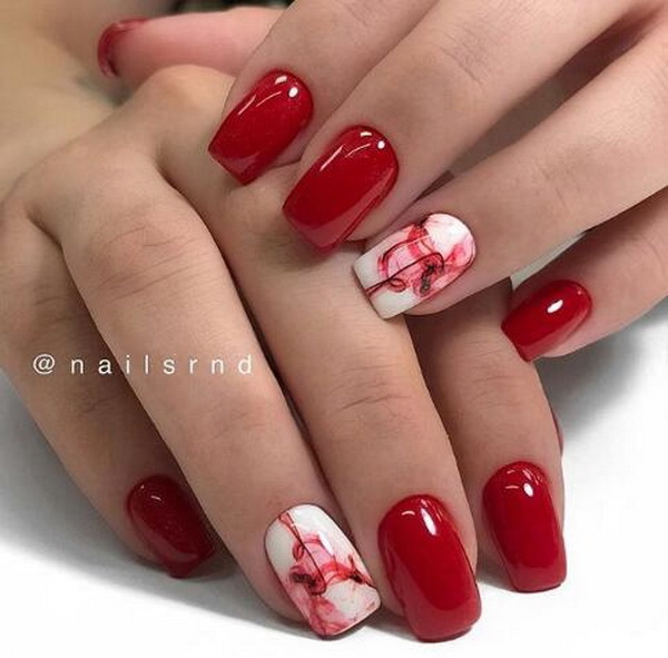 Red Decorated Nails