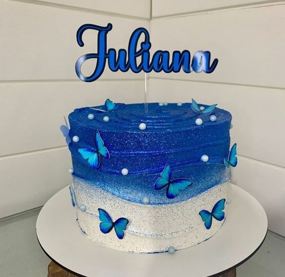 blue feminine cake