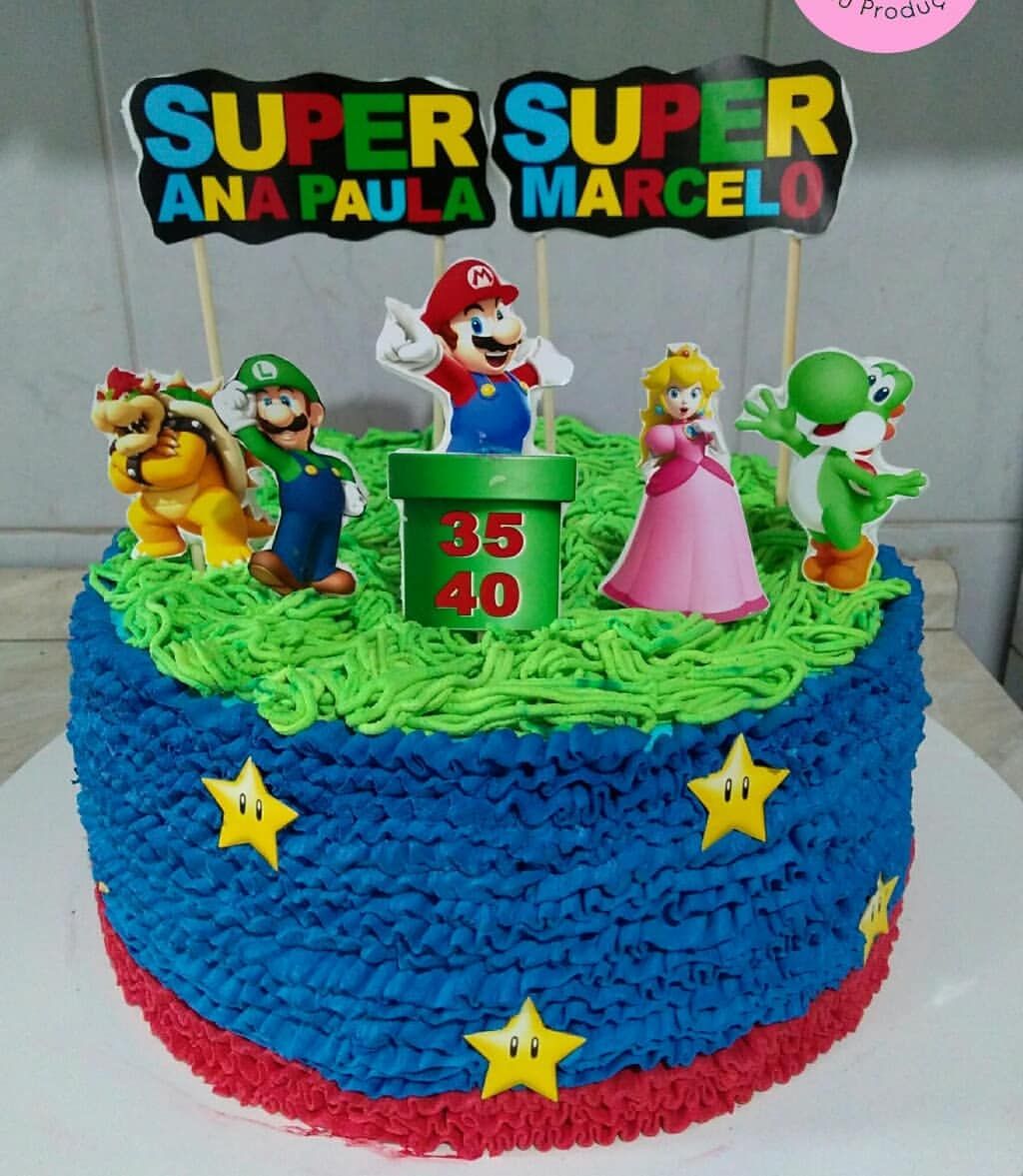 Bolo Decorado Mario Bros