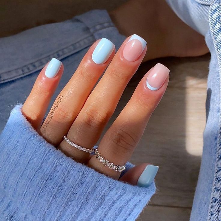 Light Blue Decorated Nail