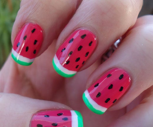 Watermelon Decorated Nail