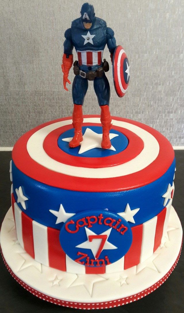 Captain America Decorated Cake