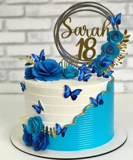 blue feminine cake