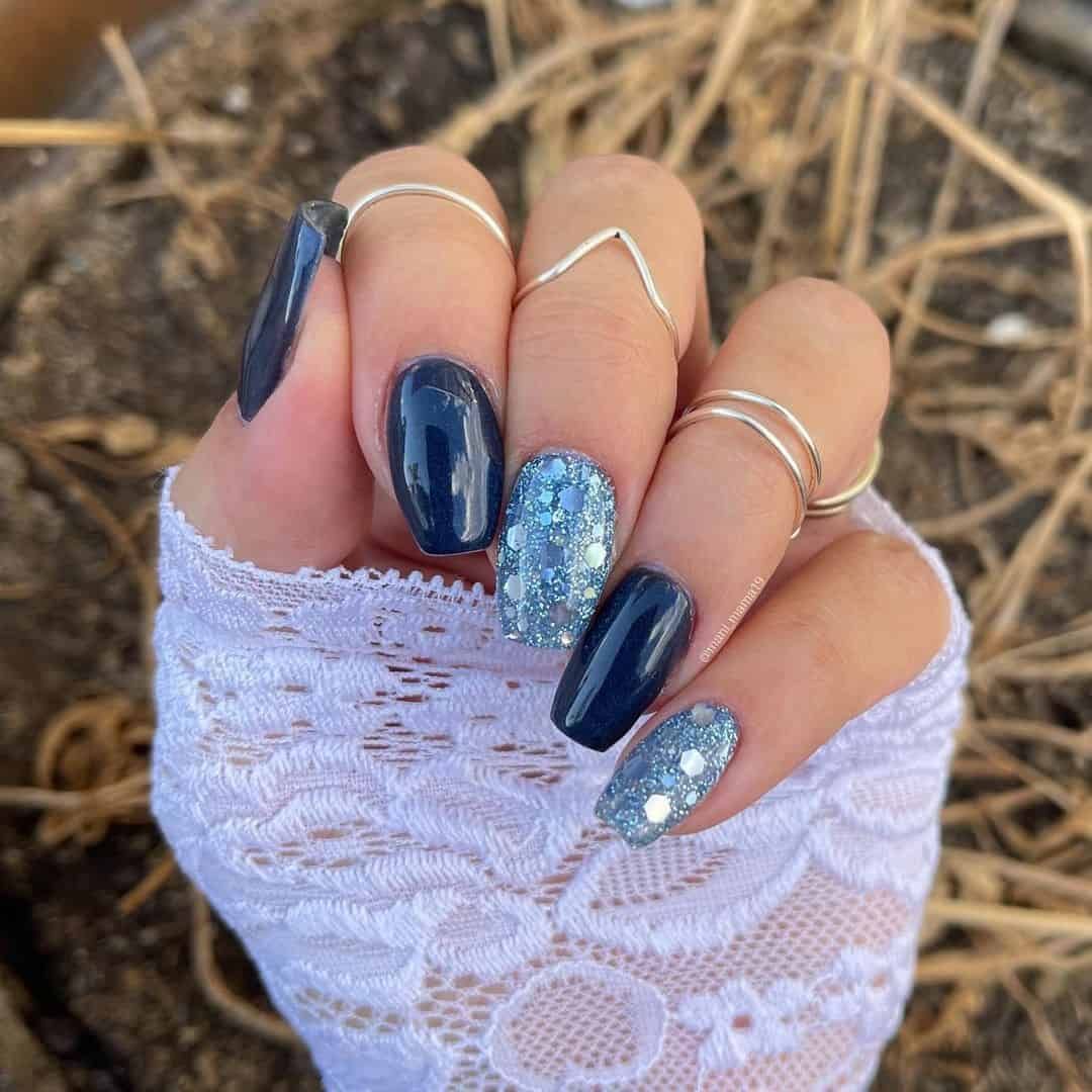 Nail Decorated With Glitter