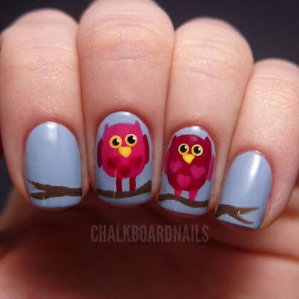 Owl Decorated Nail