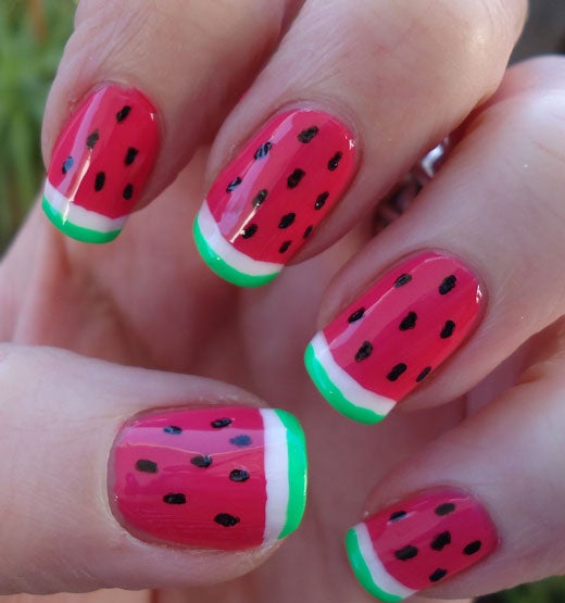 Watermelon Decorated Nail