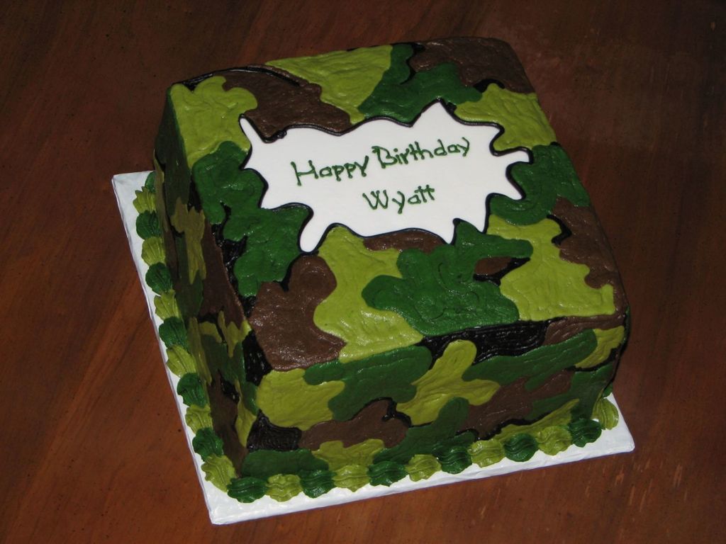 Camouflage Decorated Cake