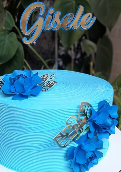 blue feminine cake