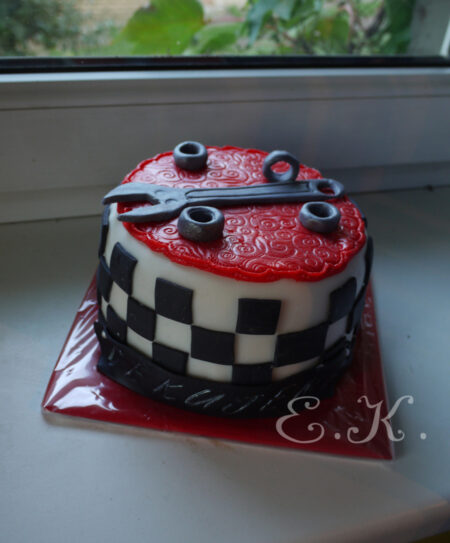 Mechanic Workshop Decorated Cake