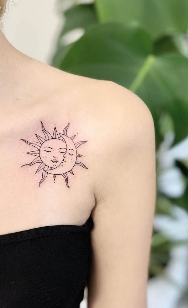 sun and moon tattoo