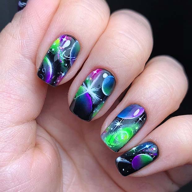 Galaxy Decorated Nail