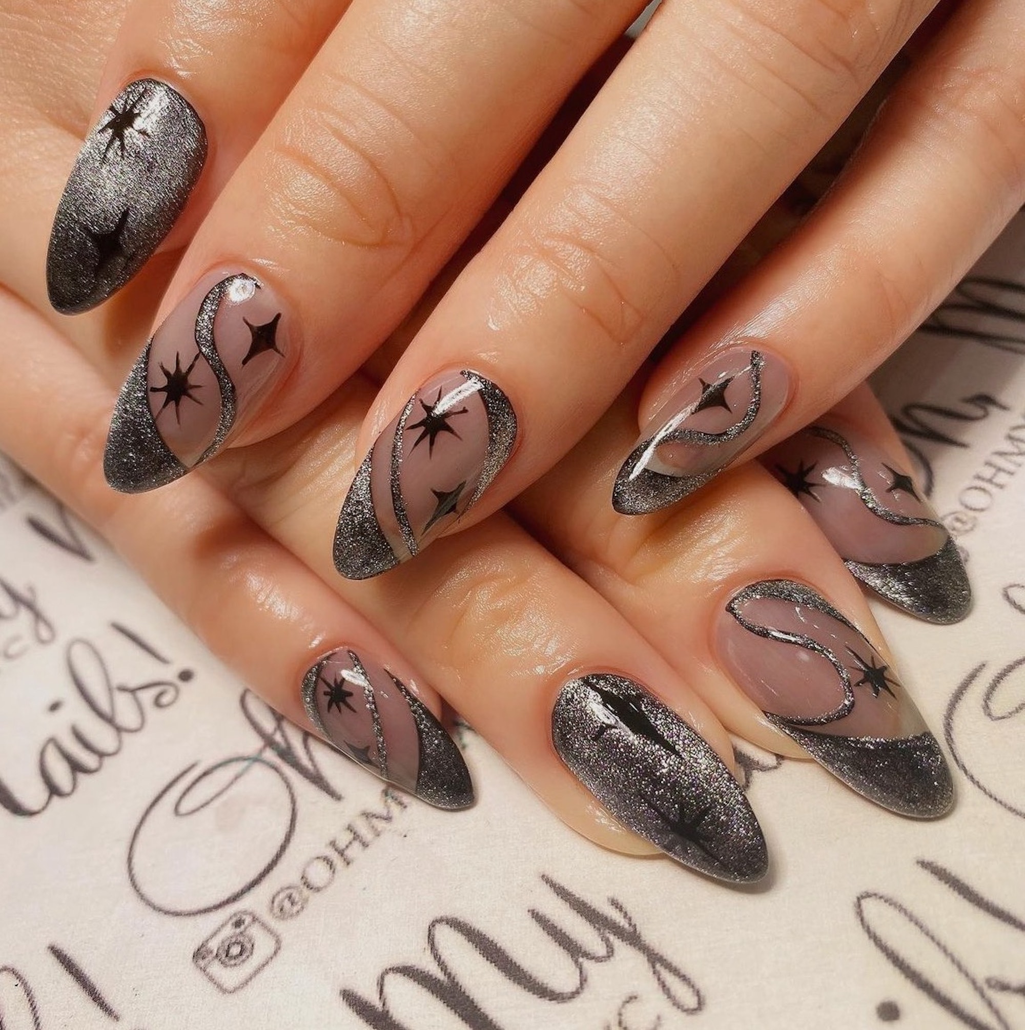 Moon Decorated Nail