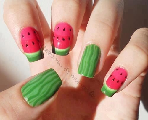 Watermelon Decorated Nail