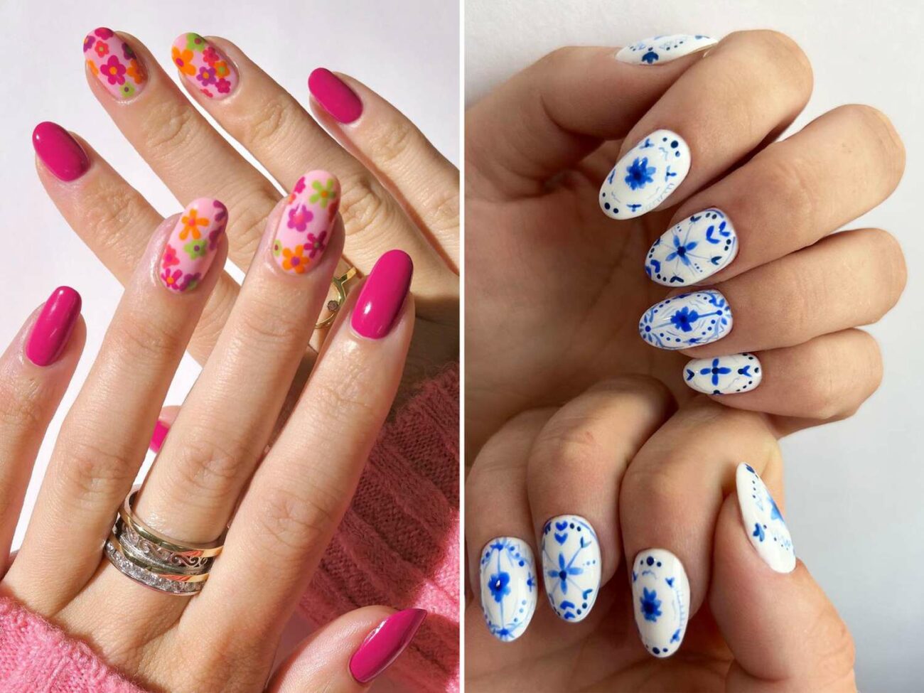 Flower Decorated Nails