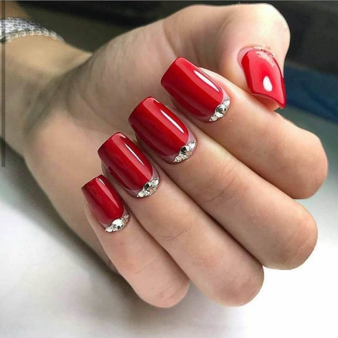 Red Decorated Nails