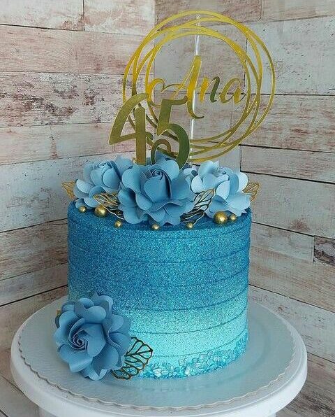 blue feminine cake