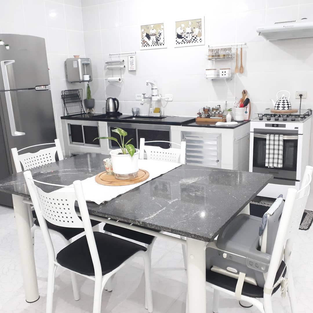 Decoração de Cozinha Preta E Branca