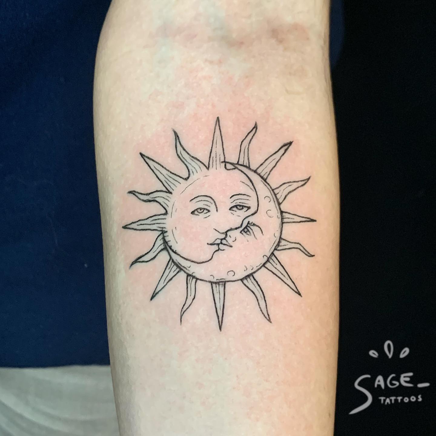 sun and moon tattoo