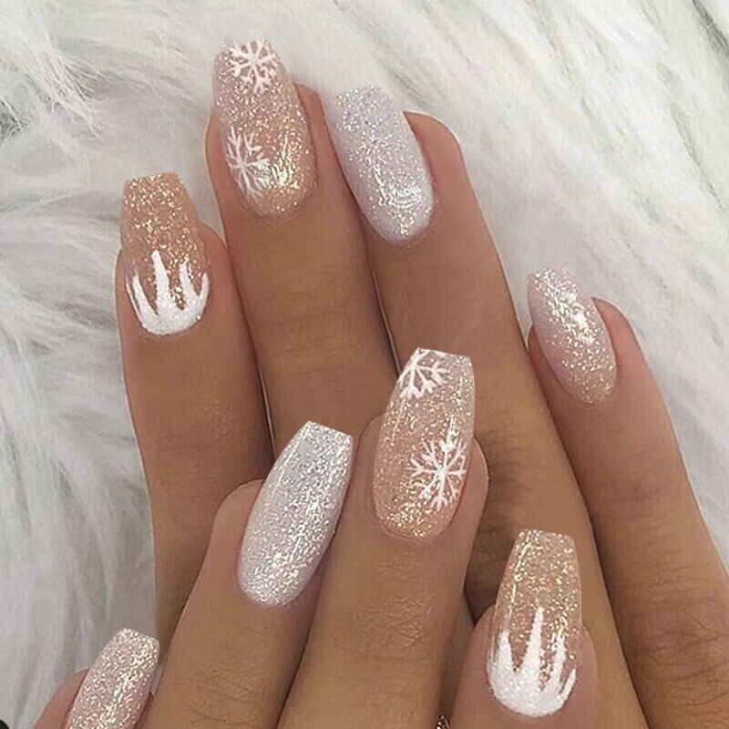 White Decorated Nail