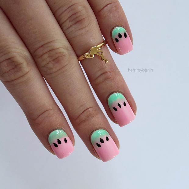 Watermelon Decorated Nail