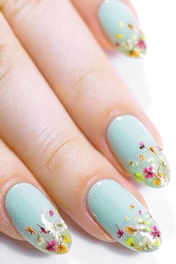 Flower Decorated Nails