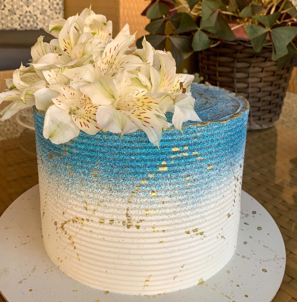 blue feminine cake