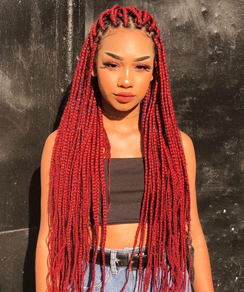 Box Braids Vermelho